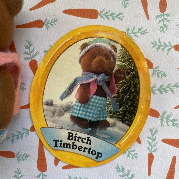 CALICO CRITTERS SYLVANIAN FAMILIES Vintage Timbertop Birch Bear with sticker - Picture 3 of 4